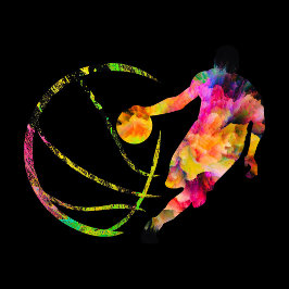 Straßenkartenkorb farbenfrohe Silhouette Basketbal Aufkleber