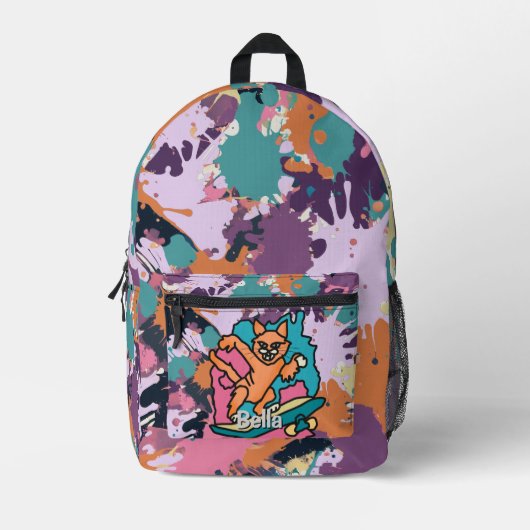 Straßenkatze auf Skateboard | Funny Bedruckter Rucksack (Vorderseite)