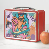 Straßenkatze auf Skateboard | Funny Metall Brotdose (Beispiel)