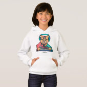 Straßenkatze mit Kopfhörern | Funny Hoodie (Vorne ganz)