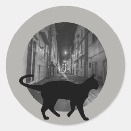 Straßenkatze Runder Aufkleber