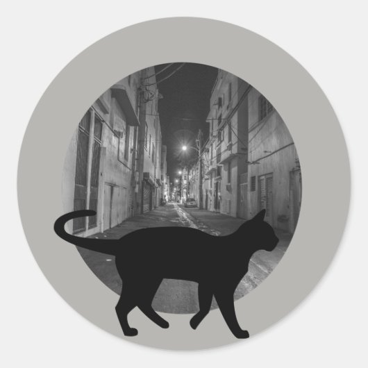 Straßenkatze Runder Aufkleber (Vorderseite)