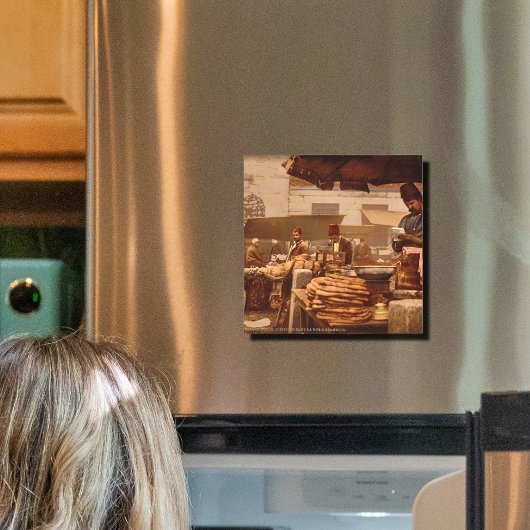 Straßenkoch in Istanbul aus dem 19. Jahrhundert Magnetkarte