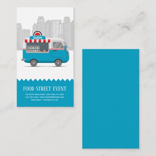 Straßenkraftfutter-Sushi Visitenkarte (Vorne/Hinten)