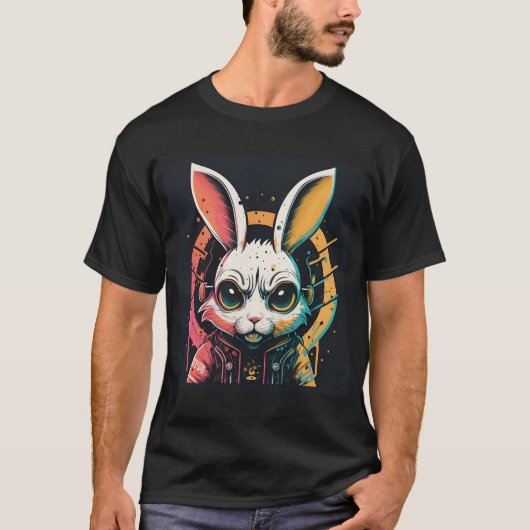 Straßenkunst Punk Kaninchen Stil Männer T - Shirt (Vorderseite)