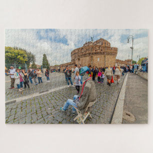 Straßenkunst und Castel Sant'Angelo, Rom, Italien Puzzle
