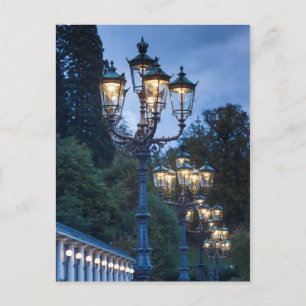 Straßenlampen in der Nacht, Deutschland Postkarte