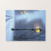 Straßenlampen leuchten im Winter Wunderland Puzzle (Horizontal)