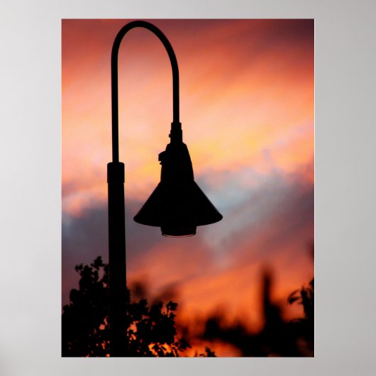 Straßenlaternen-Silhouette Druck Poster (Vorne)