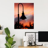 Straßenlaternen-Silhouette Druck Poster (Heimbüro)