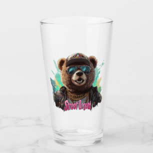 Straßenlegende Bär - Cooles Grafikdesign Glas