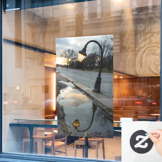 Straßenleuchte nach unten fensteraufkleber (Café-Fenster)