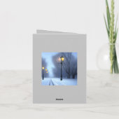 Straßenleuchten leuchten das Winter Wonderland. Dankeskarte (Rückseite)