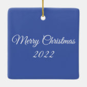 Straßenleuchten leuchten im Winter Wonderland Keramikornament (Rückseite)