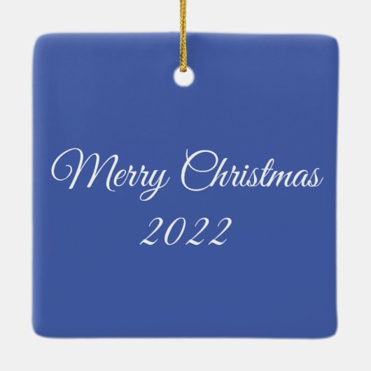 Straßenleuchten leuchten im Winter Wonderland Keramikornament (Rückseite)