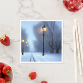 Straßenleuchten leuchten im Winter Wonderland Serviette (Beispiel)