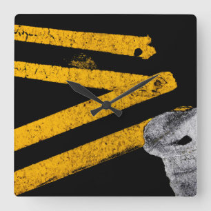 Straßenmarkierungslinien - Cool - Spaß Quadratische Wanduhr