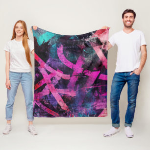 Straßenmural mit geschichteten Tropfen und städtis Fleecedecke