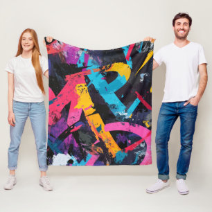Straßenmural mit geschichteten Tropfen und urbanen Fleecedecke
