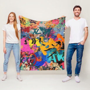 Straßenmural mit geschichteten Tropfen und urbaner Fleecedecke