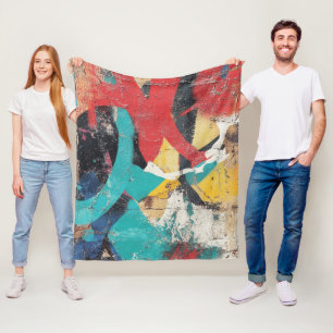 Straßenmural mit geschichteten Tropfen und urbaner Fleecedecke