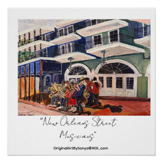 Straßenmusikanten in New Orleans Poster