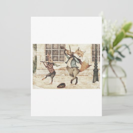 Straßenmusiker Einladung (Stehend Vorderseite)