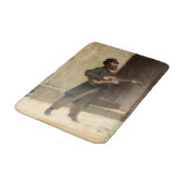 Straßenmusiker mit Gitarre (von Gerolamo Induno) Badematte (Schrägansicht)