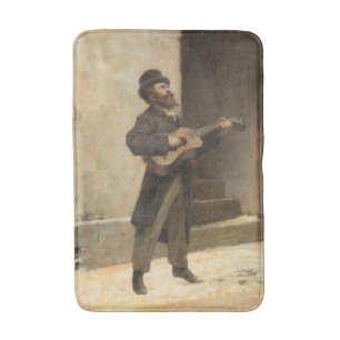Straßenmusiker mit Gitarre (von Gerolamo Induno) Badematte