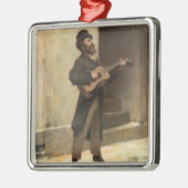 Straßenmusiker mit Gitarre (von Gerolamo Induno) Ornament Aus Metall (Links)