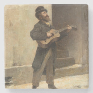 Straßenmusiker mit Gitarre (von Gerolamo Induno) Steinuntersetzer