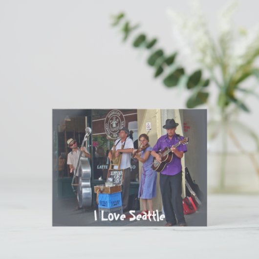 Straßenmusiker Postkarte (Stehend Vorderseite)