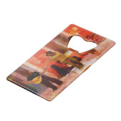 Straßenmusiker spielen Gitarre Mandolin und Flute Geldbeutel Flaschenöffner (Vorderseite Schrägansicht)