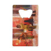 Straßenmusiker spielen Gitarre Mandolin und Flute Geldbeutel Flaschenöffner (Rückseite)