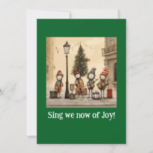 Straßenmusiker-Weihnachtsgrußkarte Feiertagskarte