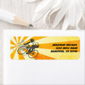 Straßenradfahrer mit Retro Sunburst Bike-Adresse (Insitu)