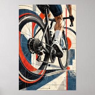 Straßenradfahrrad Nahaufnahme Moderne geometrische Poster