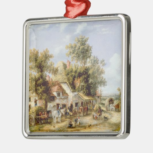 Straßenrand-Gasthaus Silbernes Ornament (Links)