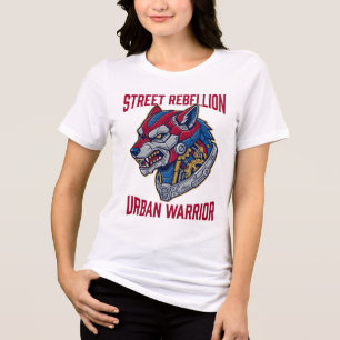 Straßenrebellion Urbaner Krieger Cybernetischer Wo Tri-Blend Shirt