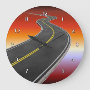 Straßenreise Sunset Highway Wall Uhr