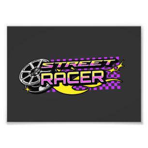 STRASSENRENNFAHRER BRENNENDES RAD CLUB FOTODRUCK