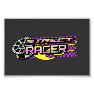 STRASSENRENNFAHRER BURNING WHEEL CLUB FOTODRUCK
