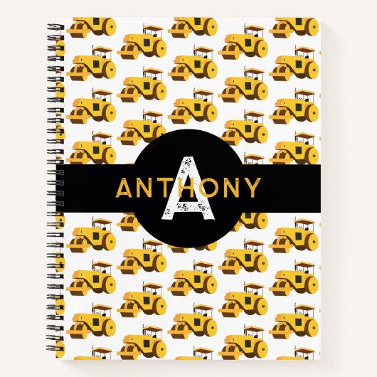 Straßenrollenkids-Baukastenwagen Monogramm Notizblock (Vorderseite)
