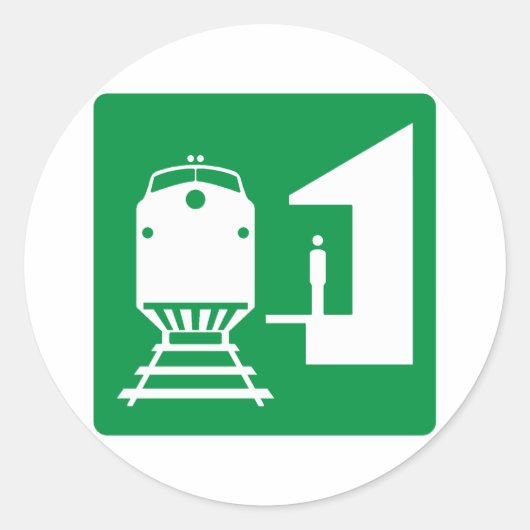 Straßenschild am Bahnhof Runder Aufkleber (Vorderseite)