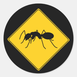 Straßenschild - Ant-Aufkleber Runder Aufkleber