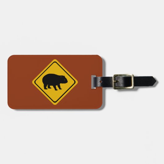 Straßenschild Aussie - wombat - Elektronik Gepäckanhänger (Vorderseite horizontal)
