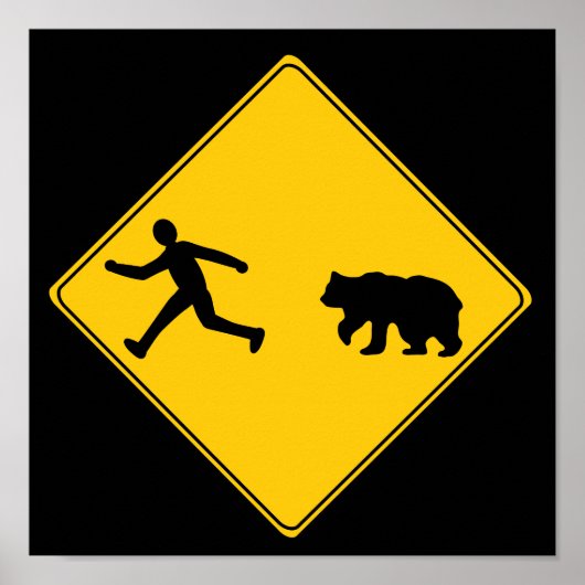 Straßenschild - Bär Poster (Vorne)