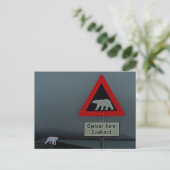 Straßenschild des Eisbären und Eisbär. Postkarte (Stehend Vorderseite)