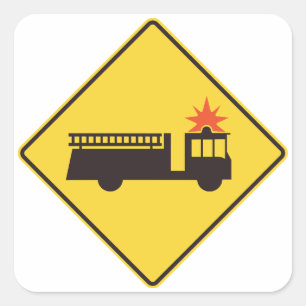 Straßenschild für den Motor Quadratischer Aufkleber