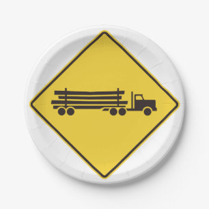 Straßenschild für Lastkraftwagen Pappteller